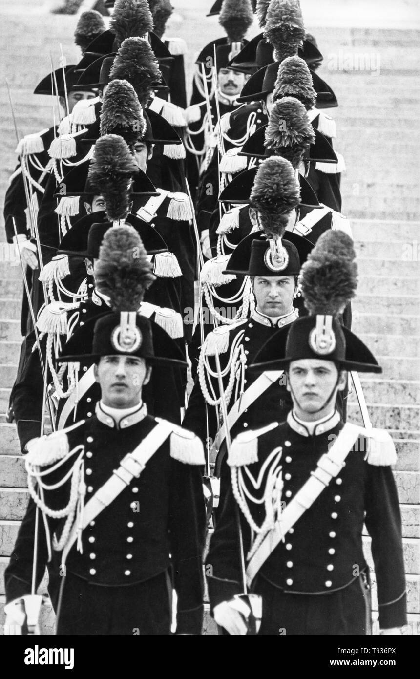 Cerimonia dei carabinieri, 70s Foto Stock