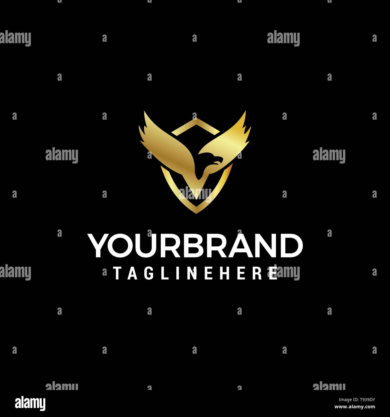 Luxury ala di uccello logo design concept vettore modello Illustrazione Vettoriale