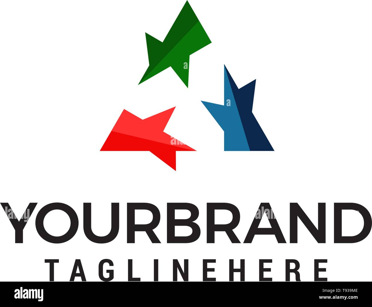 Triangel logo design concept vettore modello Illustrazione Vettoriale