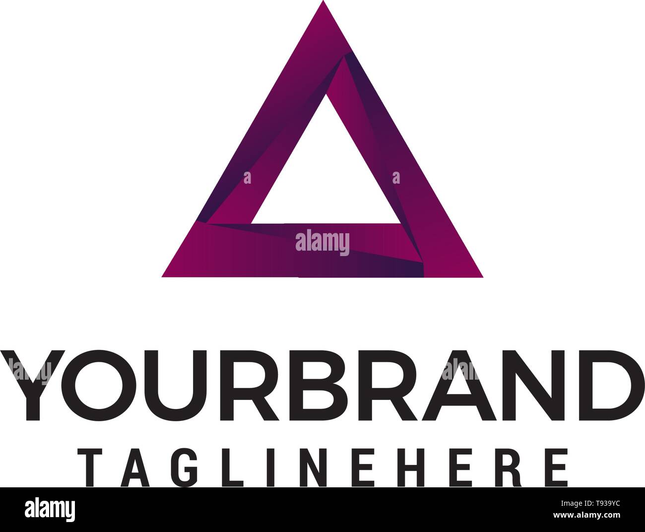 Triangel logo design concept vettore modello Illustrazione Vettoriale