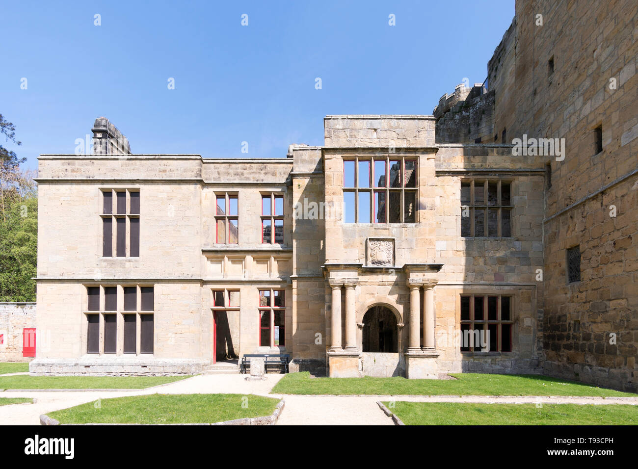 Belsay xvii secolo Old Hall, Leeds, England, Regno Unito Foto Stock