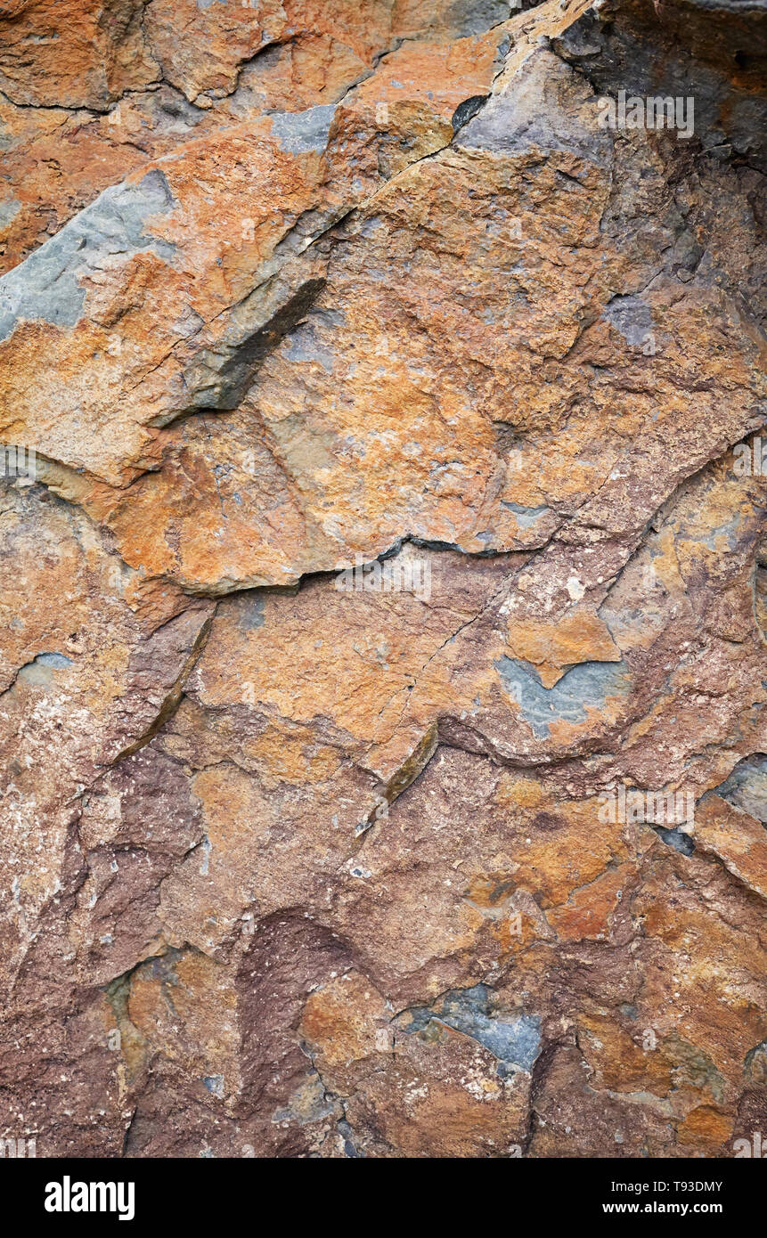 Vicino la foto di una superficie di roccia, sfondo naturale o texture. Foto Stock