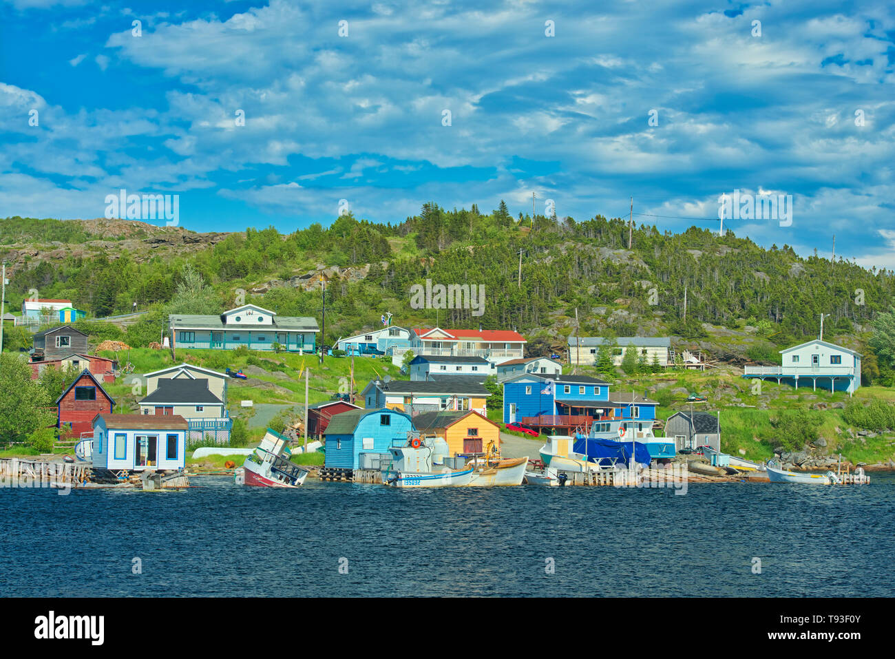 Villaggio di pescatori, baie Verte penisola. Oceano atlantico, Fleur de Lys, Terranova e Labrador, Canada Foto Stock