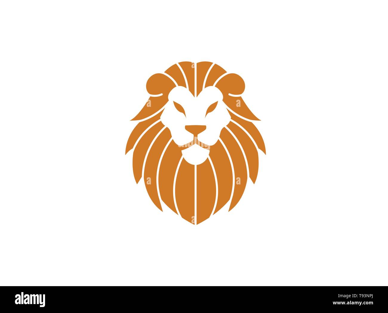 Testa e faccia Lion per il design del logo Illustrazione Vettoriale