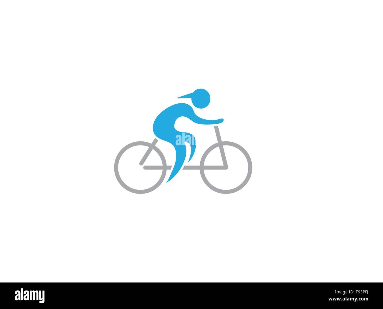 Atleta guidare la moto e bicicletta per logo design illustrazione vettore Illustrazione Vettoriale