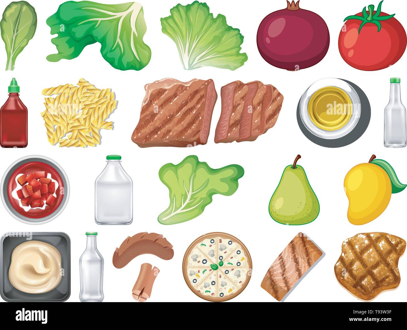 Set di elemento alimentare illustrazione Illustrazione Vettoriale