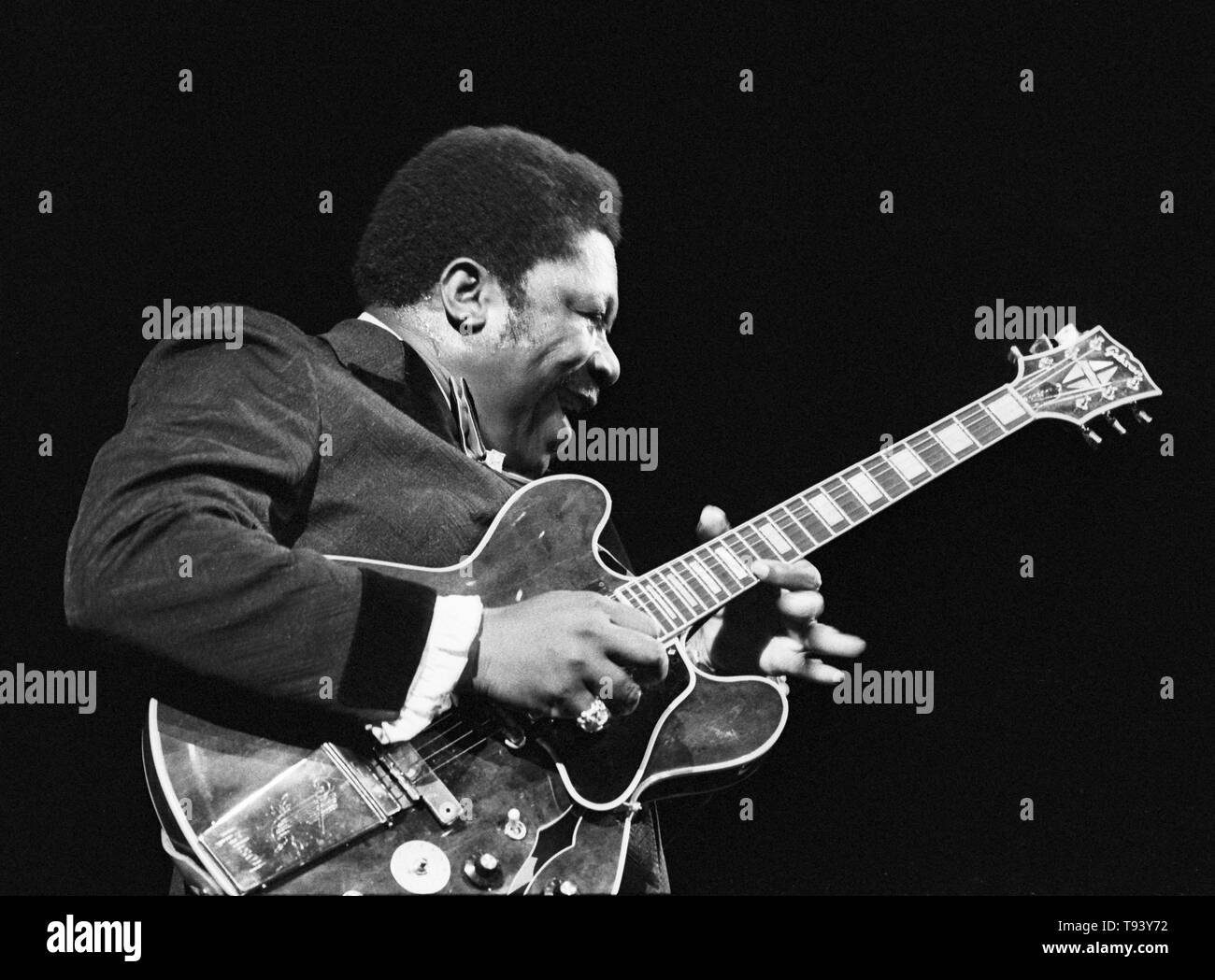 BB King Amsterdam, Concertgebouw, Paesi Bassi - 1972, (foto Gijsbert Hanekroot) *** Caption locale *** B.B. Re Foto Stock