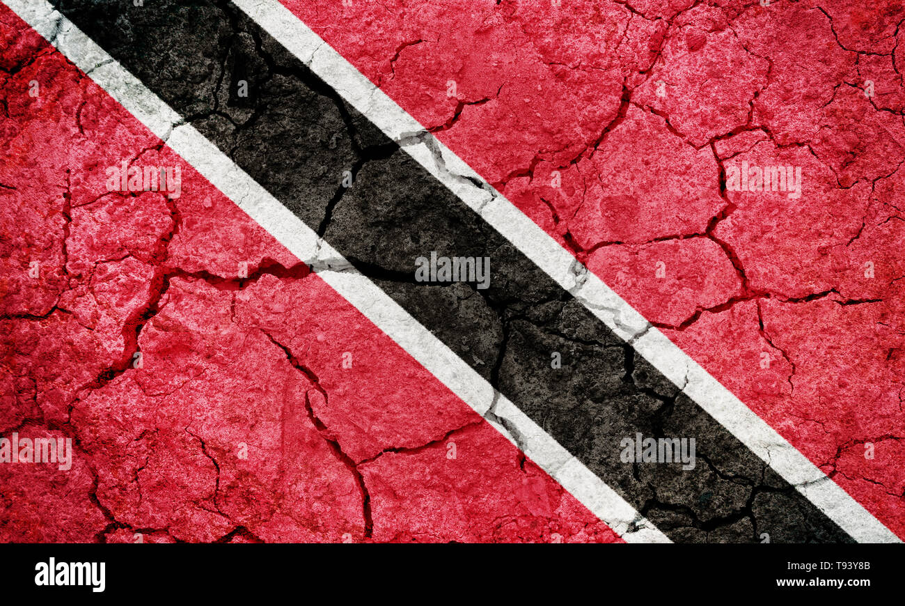 Repubblica di Trinidad e Tobago bandiera sulla terra arida terra sfondo texture Foto Stock