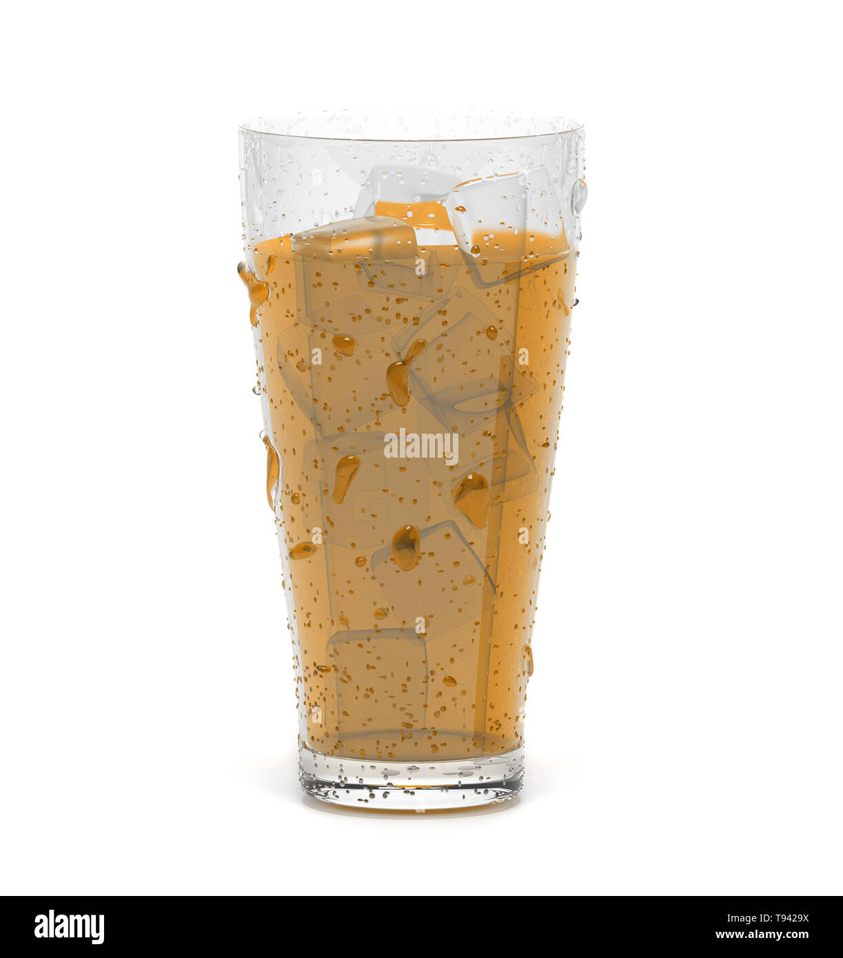 Brown freddo bere cocktail con ghiaccio. 3D rendering immagine isolata su sfondo bianco Foto Stock