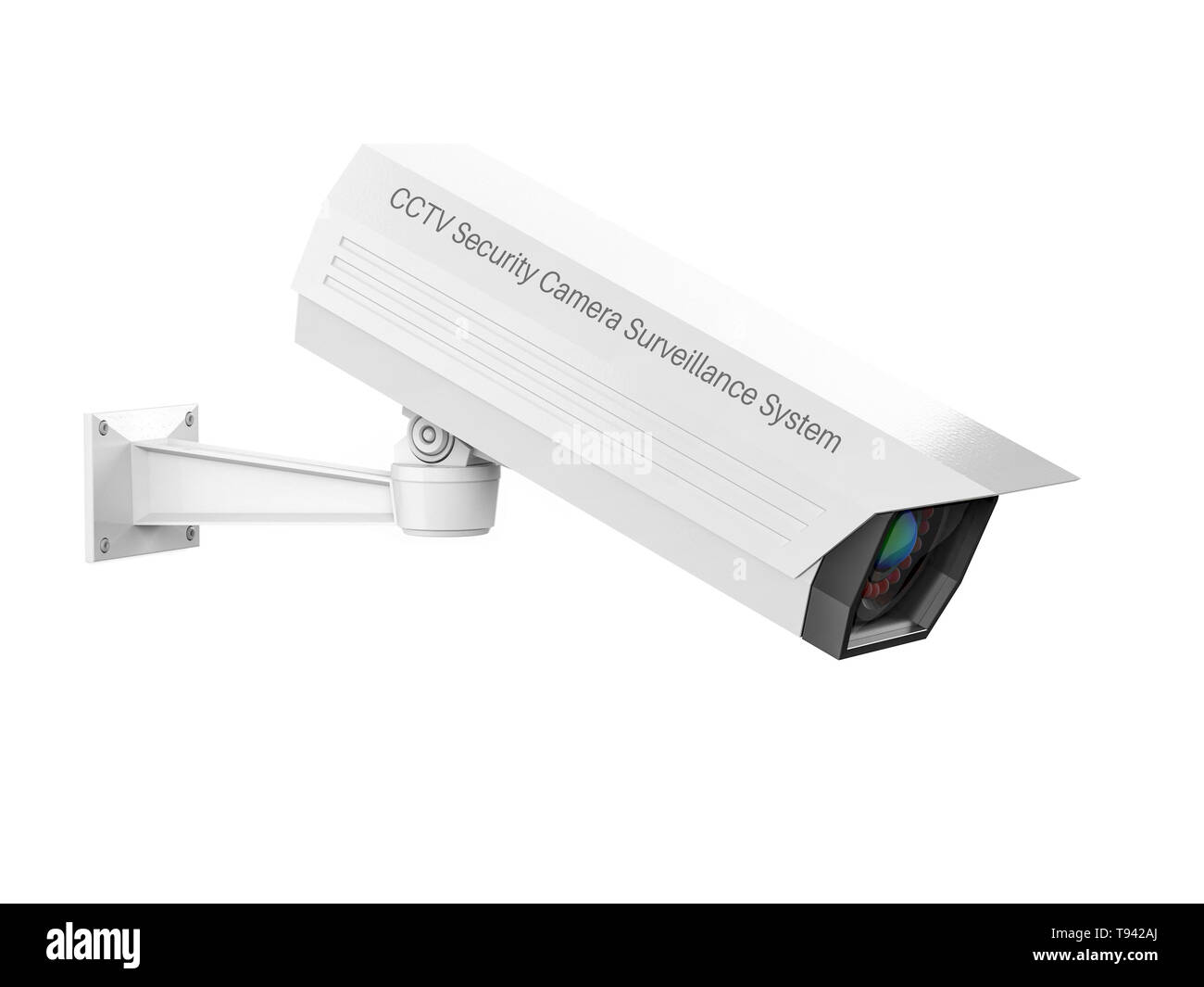 Bianco di sicurezza TVCC telecamera. 3D rendering immagine isolata su sfondo bianco Foto Stock