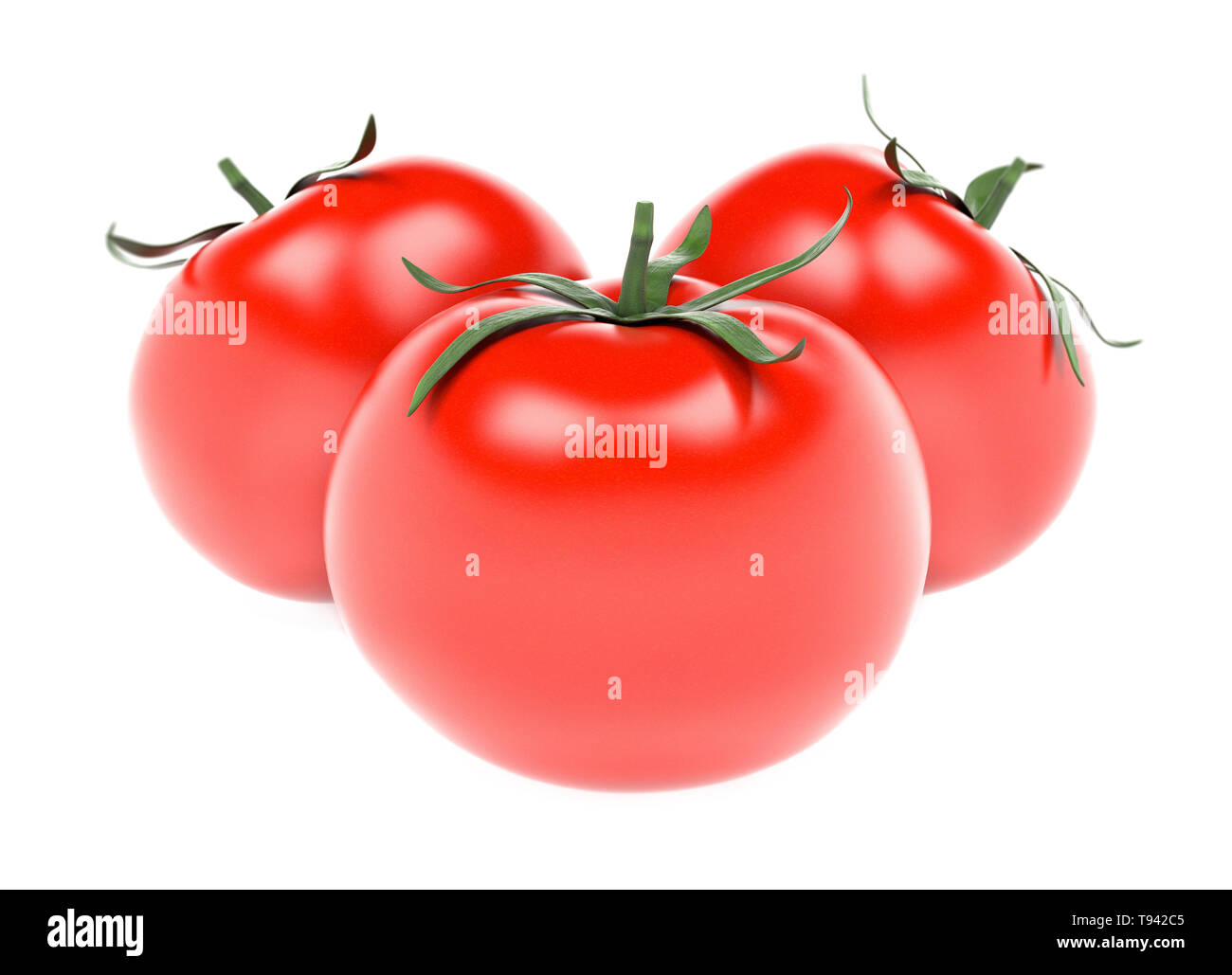I pomodori. 3D rendering immagine isolata su sfondo bianco Foto Stock