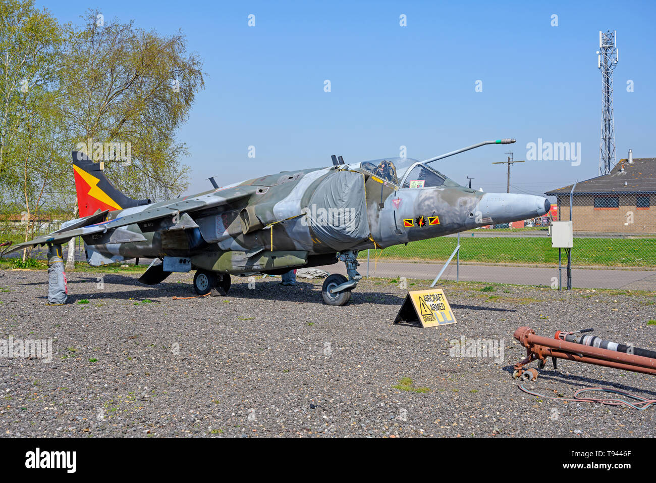 Harrier GR3 Bentwaters Cold War Museum, Suffolk, Regno Unito. Foto Stock