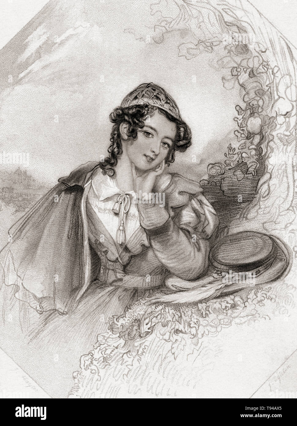 Rosalind. Principal personaggio femminile di Shakespeare come vi piace. Dalla Galleria di Shakespeare, pubblicato c.1840. Foto Stock
