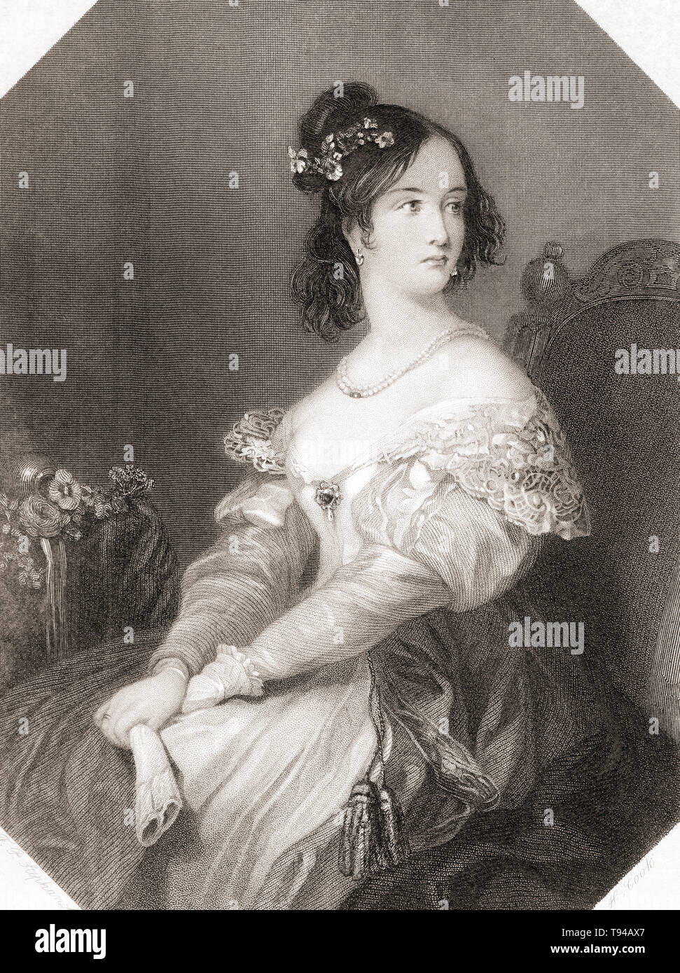 Katherine. Principal personaggio femminile di Shakespeare addomesticare la megera. Dalla Galleria di Shakespeare, pubblicato c.1840. Foto Stock
