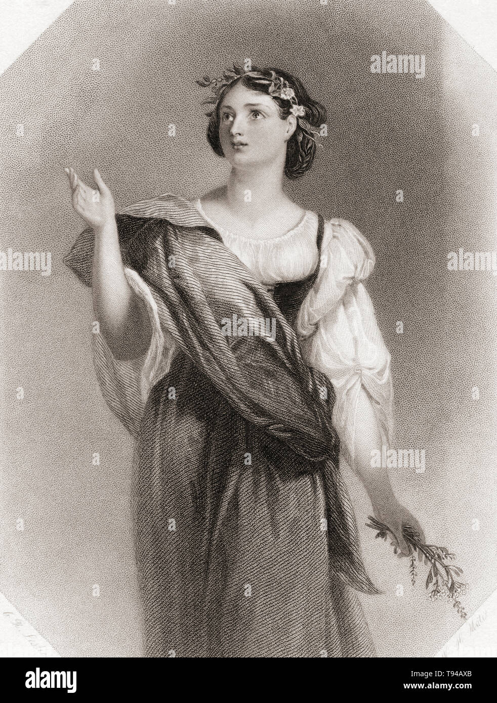 Perdita. Principal personaggio femminile di Shakespeare un inverno del racconto. Dalla Galleria di Shakespeare, pubblicato c.1840. Foto Stock