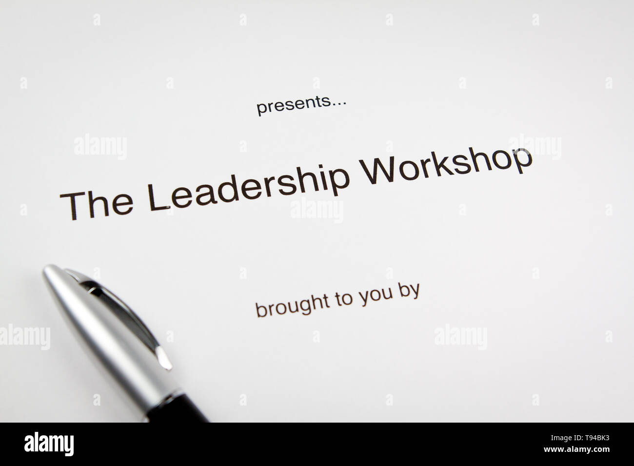 Il materiale per la formazione di una leadership di successo workshop aziendali. Foto Stock