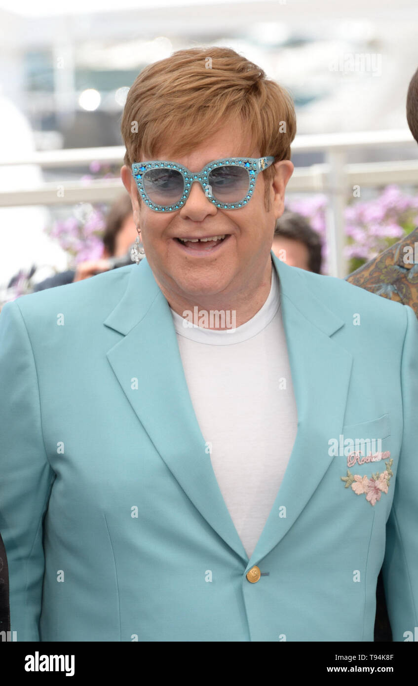 16 maggio 2019 - Cannes, Francia - CANNES, Francia - 16 Maggio: Elton John assiste il photocall per ''Rocketman'' durante la 72annuale di festival di pellicola di Cannes il 16 maggio 2019 a Cannes, Francia. (Credito Immagine: © Federico InjimbertZUMA filo) Foto Stock
