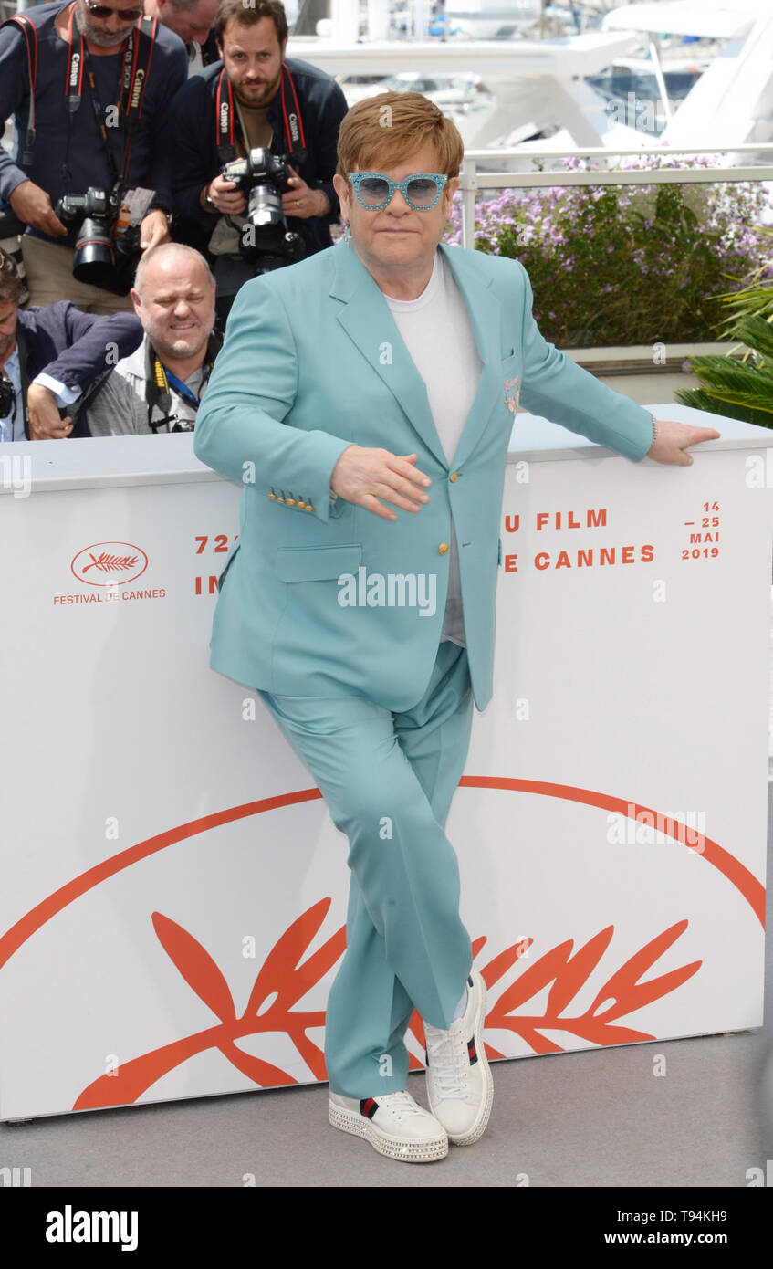 16 maggio 2019 - Cannes, Francia - CANNES, Francia - 16 Maggio: Elton John assiste il photocall per ''Rocketman'' durante la 72annuale di festival di pellicola di Cannes il 16 maggio 2019 a Cannes, Francia. (Credito Immagine: © Federico InjimbertZUMA filo) Foto Stock