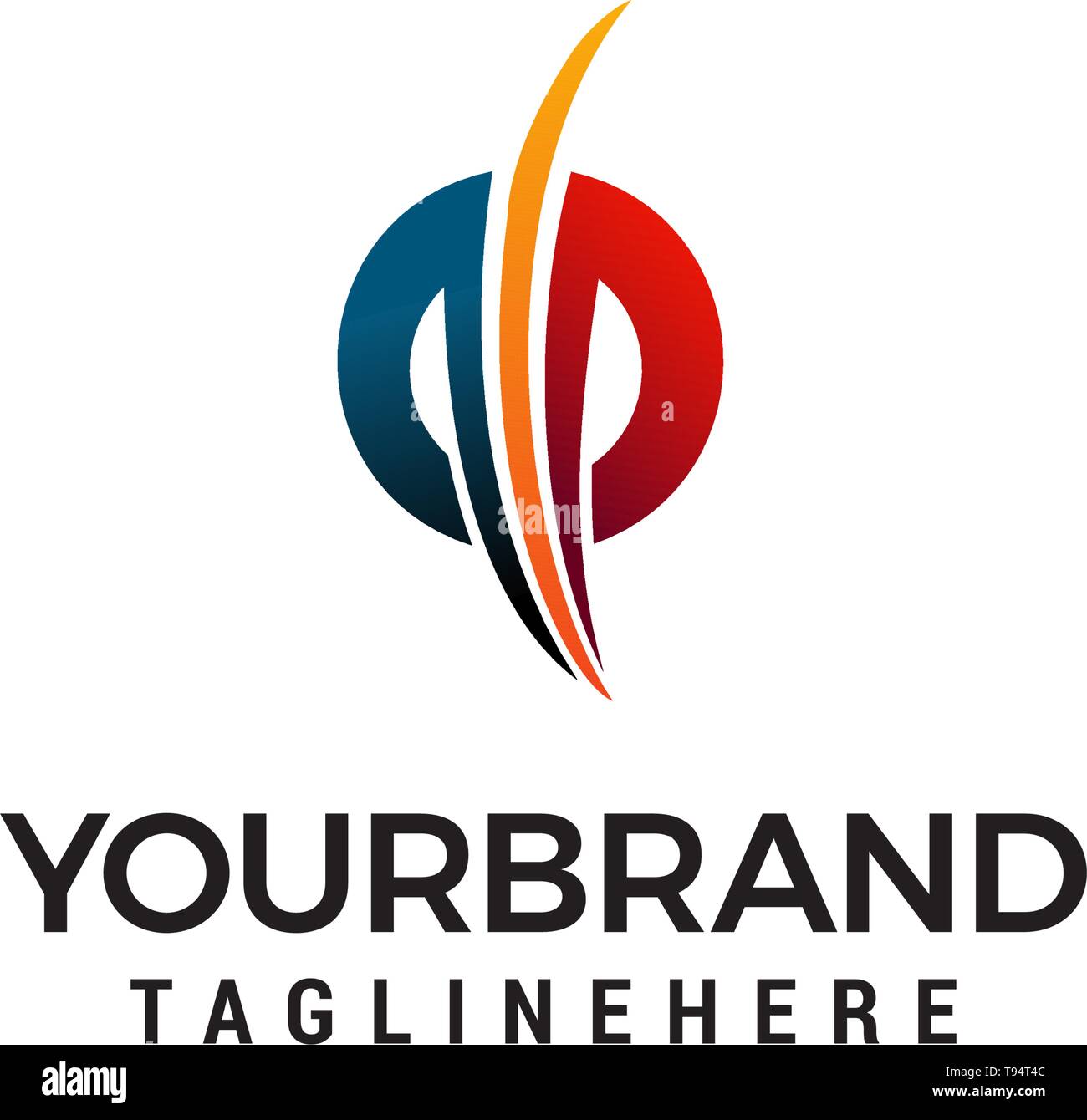 Lettera pp logo design concept vettore modello Illustrazione Vettoriale