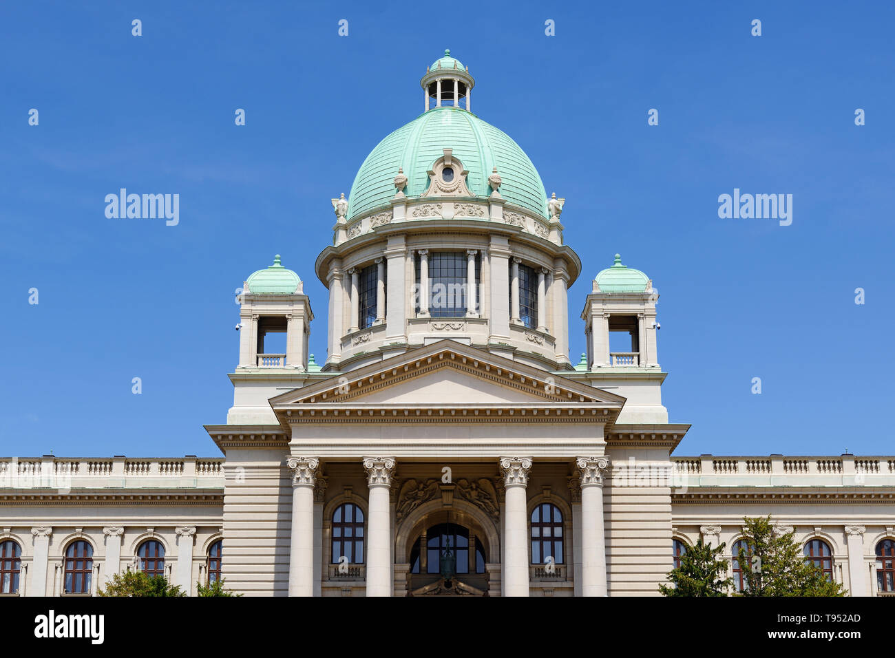 Le camere dell'Assemblea Nazionale, il parlamento serbo edificio, Belgrado, Serbia Foto Stock