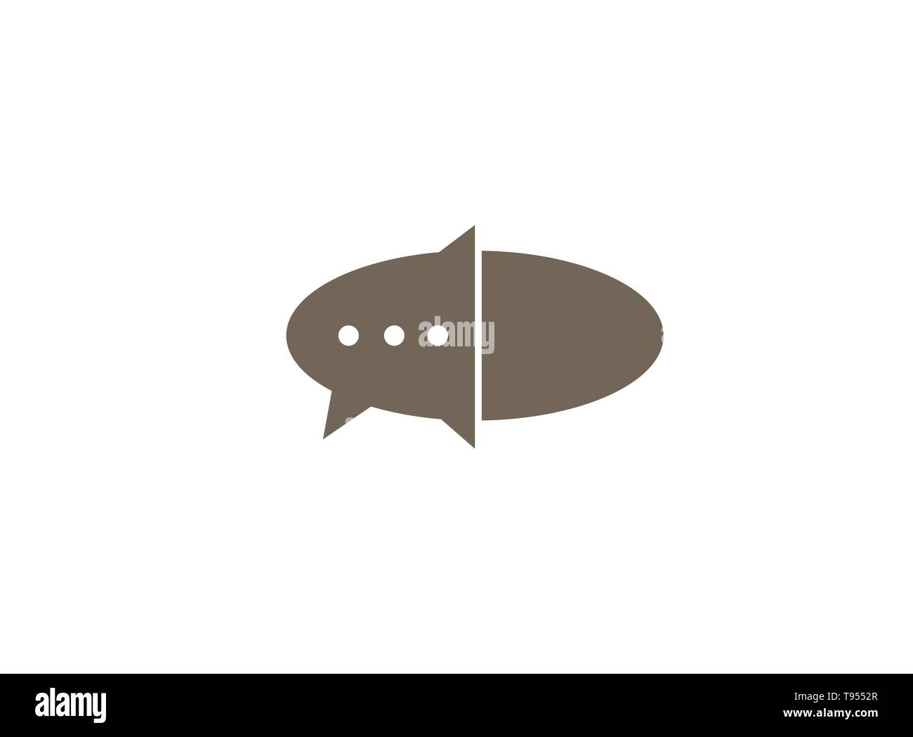 Icona Chat simbolo di comunicazione e servizio al cliente per la progettazione del logo Illustrazione Vettoriale