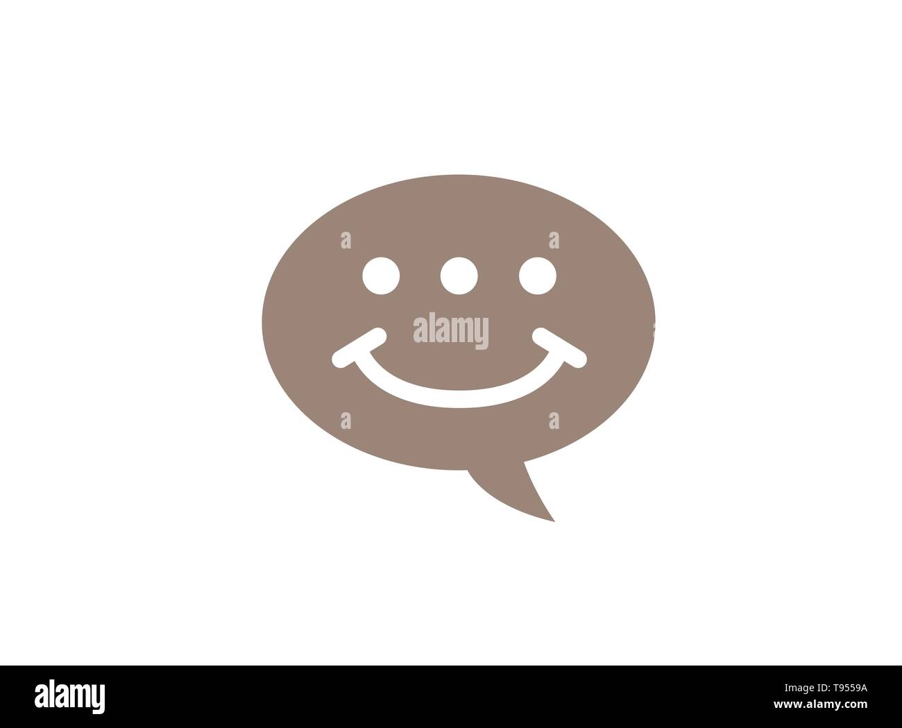 Smile icona Chat simbolo di comunicazione e servizio al cliente per la progettazione del logo Illustrazione Vettoriale