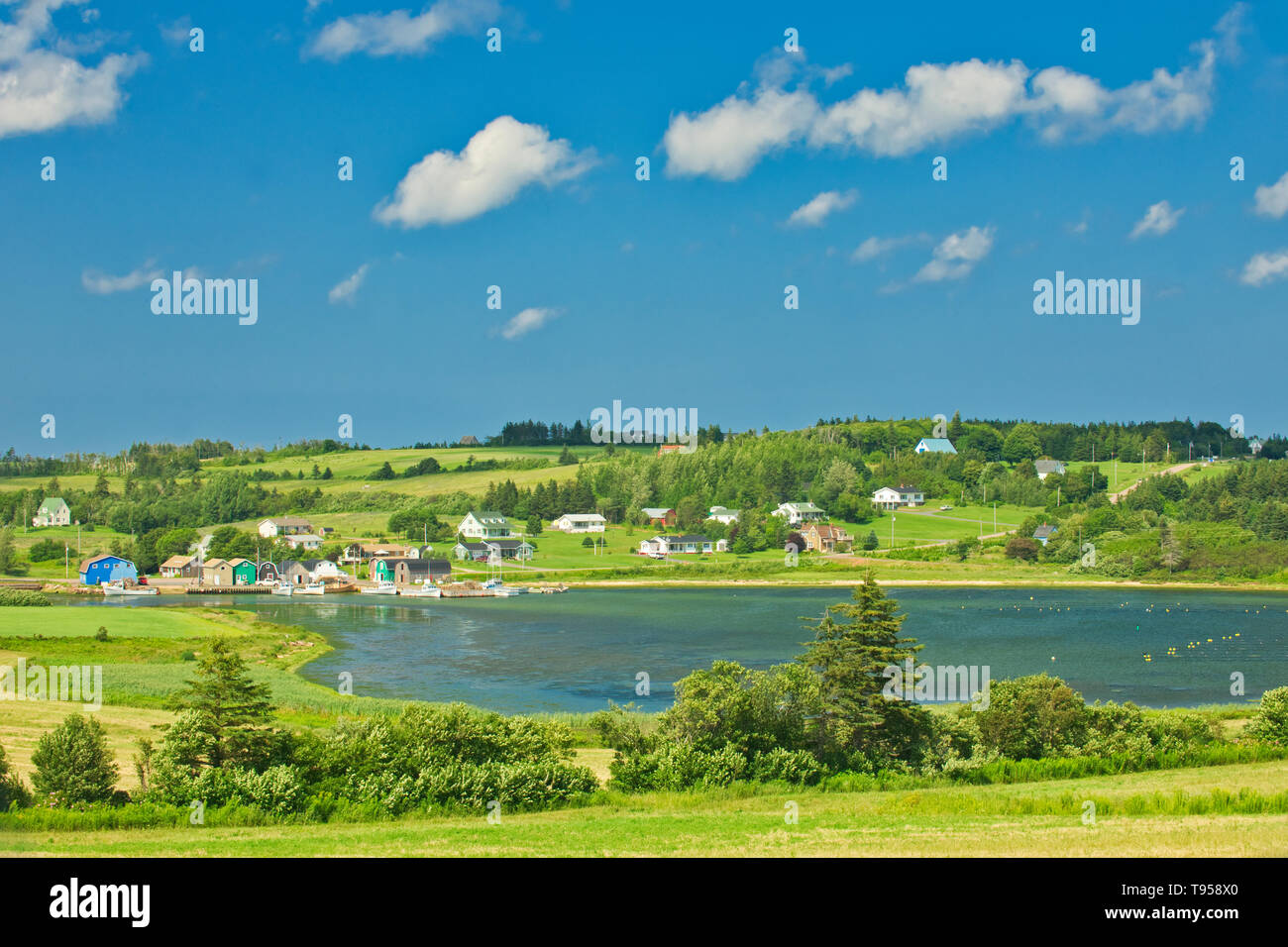 Villaggio costiero fiume francese Prince Edward Island in Canada Foto Stock