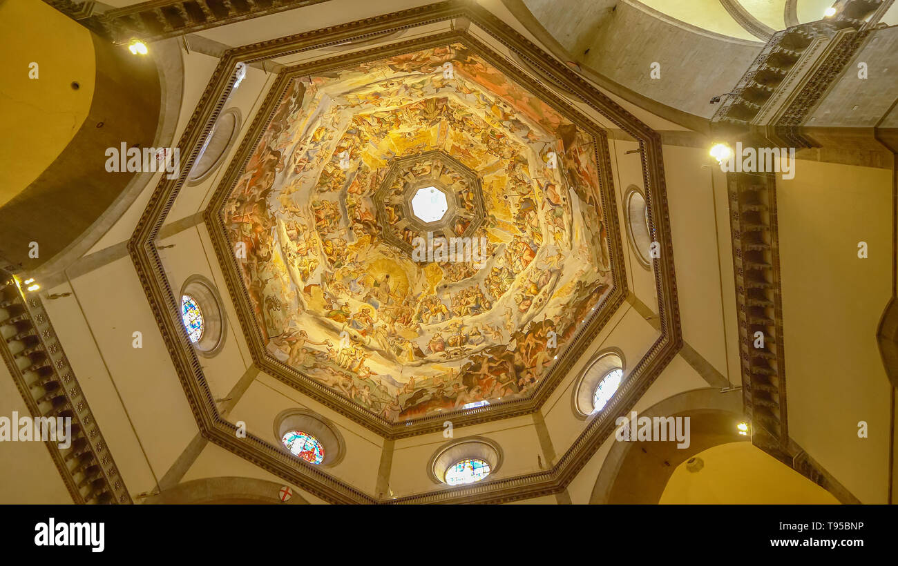 Dipinto La Cupola del Duomo di Firenze a Firenze, Italia Foto Stock