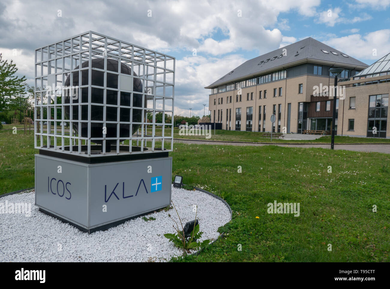 ICOS UCK edificio e illustrazione nel Haasrode research park, Belgio Foto Stock