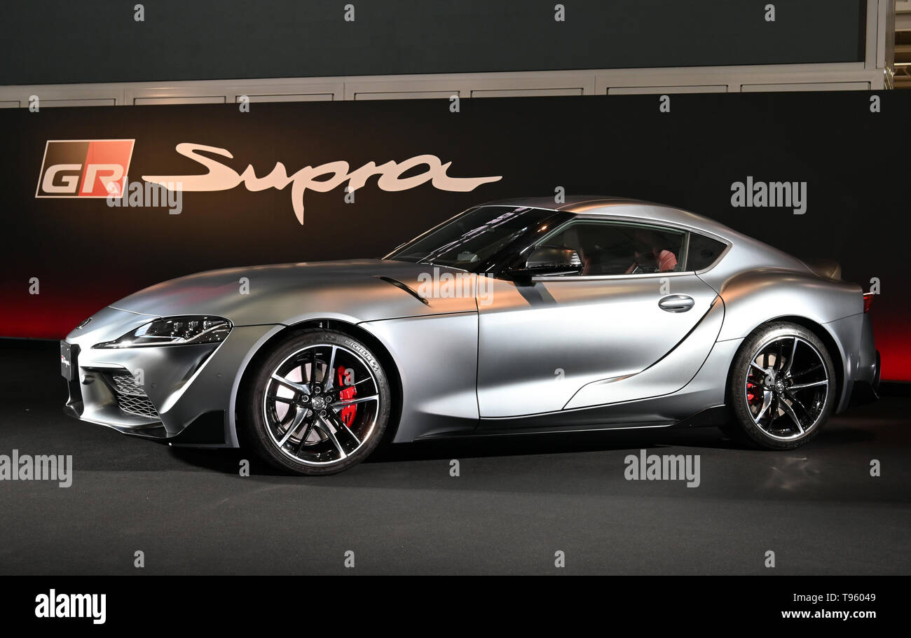 Tokyo, Giappone. Il 17 maggio 2019. La quinta generazione di Toyota Supra rende la sua ri-esordio a Tokyo il Venerdì, 17 maggio 2019, dopo 17 anni di assenza. La partnership con Bmw, il modello 2020 condivide la stessa piattaforma di base come la nuova BMW Z4. Credito: Natsuki Sakai/AFLO/Alamy Live News Foto Stock
