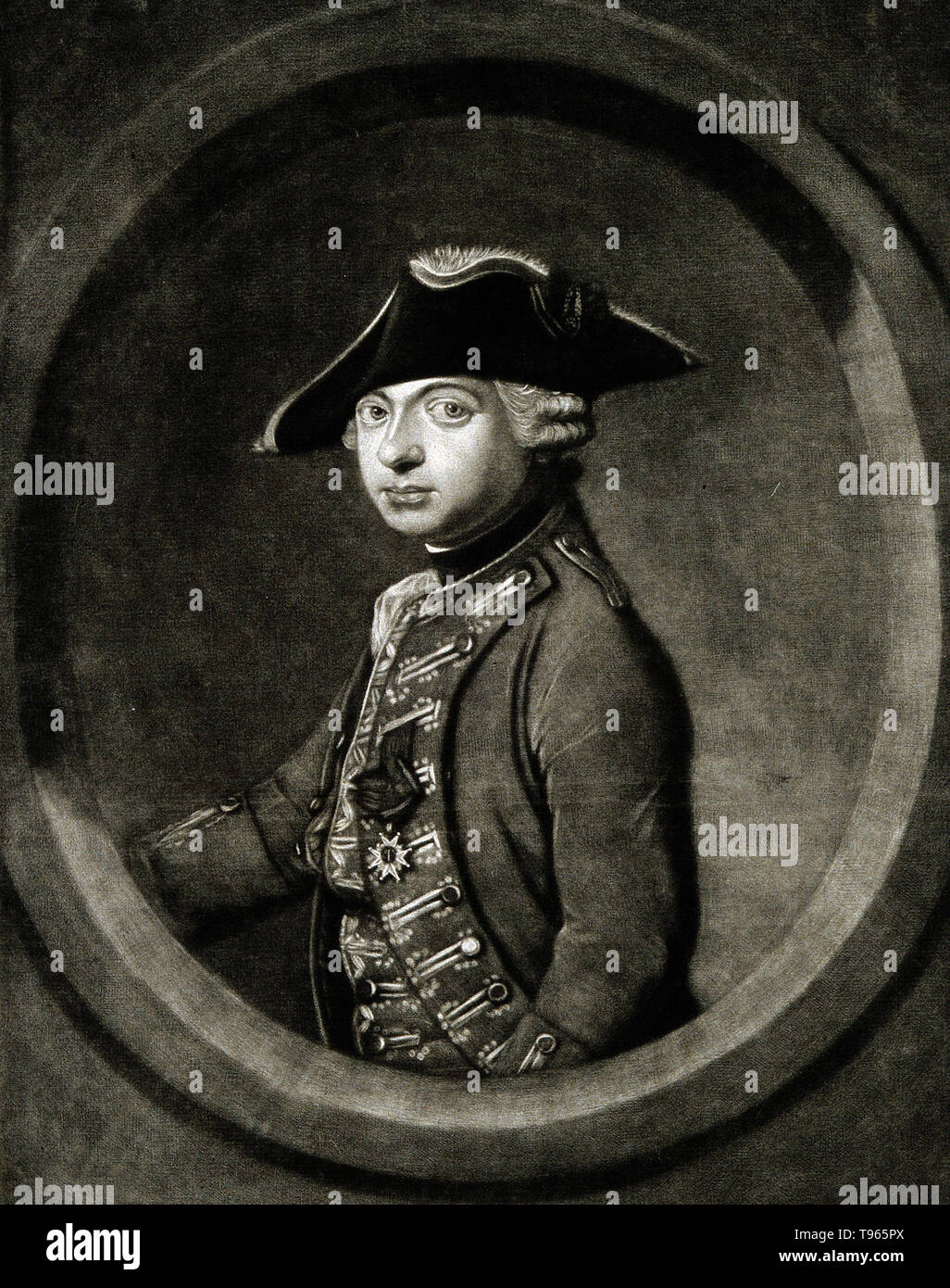 Charles-Geneviève-Louis-Auguste-André-Timothée d'Éon de Beaumont (5 ottobre 1728 - 21 Maggio 1810), usualmente noto come il Cavaliere d'Éon, era un diplomatico francese, spy, Massone e soldato che hanno combattuto nella Guerra dei Sette Anni,. D'Éon aveva androgino caratteristiche fisiche e abilità naturale come un mimic, buone caratteristiche per una spia. Foto Stock