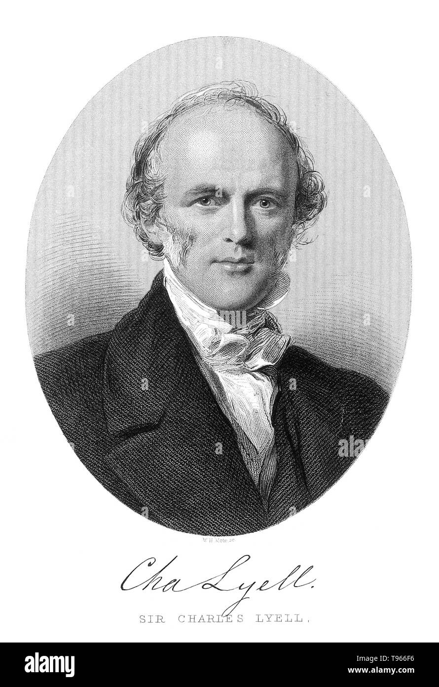 Charles Lyell (14 novembre 1797 - 22 febbraio 1875) era un geologo scozzese. Lyell in un primo momento ha intrapreso una carriera giuridica, ma i suoi interessi in geologia ha portato alla sua nomina a Segretario della Società Geologica nel 1823. Nel 1830-33 ha pubblicato i suoi tre volumi di capolavoro, principi di geologia. In essa egli ha fornito la prova a sostegno del principio della Uniformitarianism ha dichiarato da James Hutton. Egli è sepolto nell'Abbazia di Westminster. Foto Stock