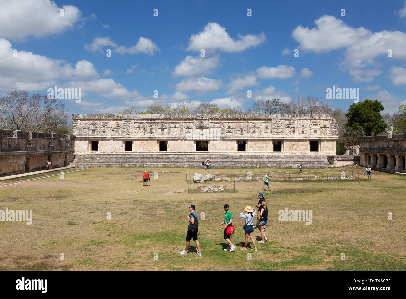 Convento un quadrangolo Uxmal rovine maya sito patrimonio mondiale dell'UNESCO, Uxmal Yucatan Messico America Latina Foto Stock