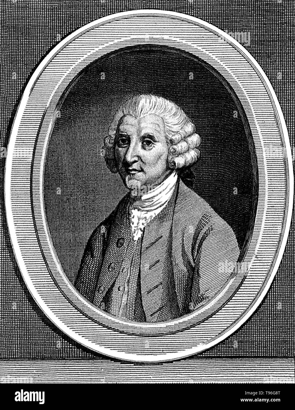 William Hunter (23 maggio 1718 - 30 Marzo 1783) era un scozzese anatomista e medico. Hunter è stato addestrato in anatomia presso il St George's Hospital di Londra, specializzato in ostetricia. Il suo aulico di buone maniere e di giudizio ragionevole lo ha aiutato ad avanzare fino a che egli è diventato il principale consulente di ostetricia di Londra. La sua opera più grande è stata Anatomia uteri gravidi umani (l'anatomia dell'utero gravido esposti nelle figure), con lastre incise da Rymsdyk, e pubblicato dalla Baskerville premere nel 1774. . Foto Stock