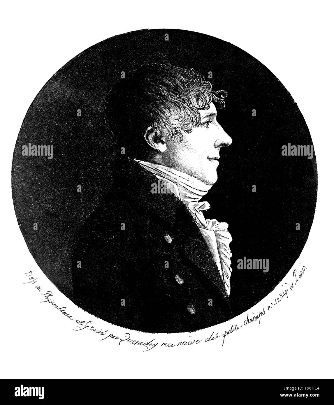 Jean-Baptiste Biot (Aprile 21, 1774 - 3 febbraio 1862) era un fisico francese, astronomo e matematico che ha stabilito la realtà di meteoriti, realizzato un inizio di volo in pallone aerostatico e studiato la polarizzazione della luce. Biot realizzato numerosi contributi alla comunità scientifica, soprattutto in ottica, magnetismo, e Astronomia. In fisica, particolarmente elettromagnetismo, la legge Biot-Savart è un'equazione che descrive il campo magnetico generato da una corrente elettrica. Foto Stock