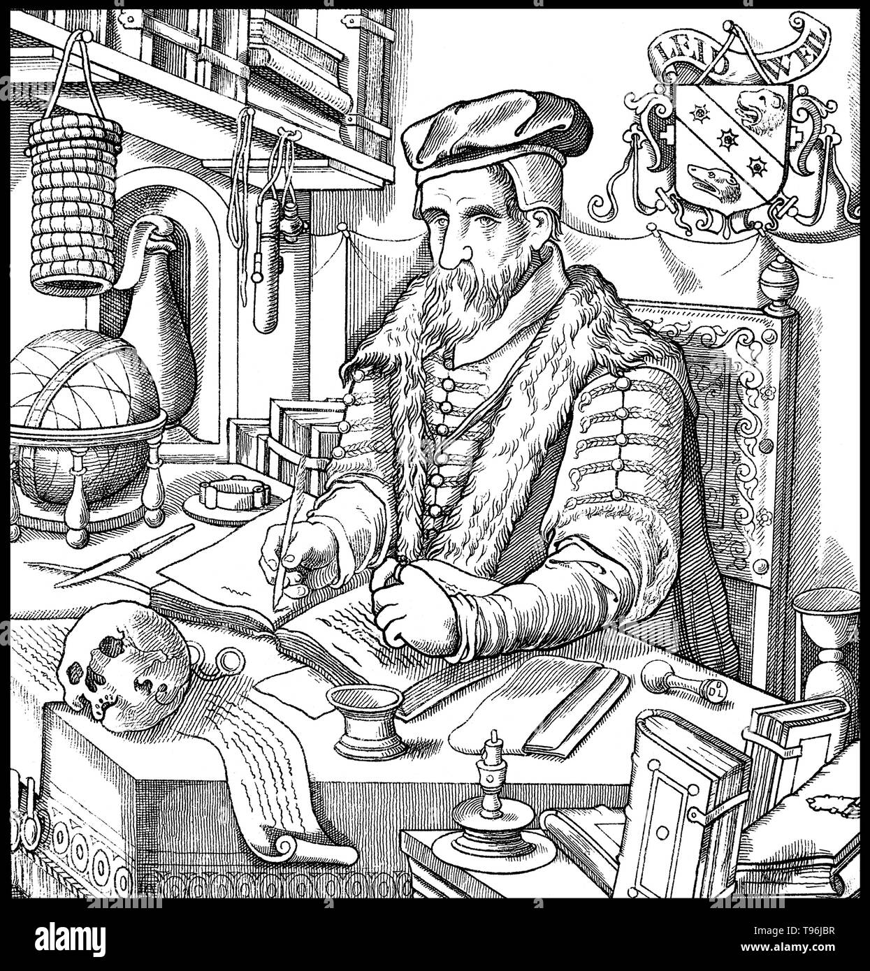 Duncan Liddel (1561 - 17 dicembre 1613) era un matematico scozzese, medico e astronomo. Liddel era reputato come un matematico in Germania, dove ha detto di essere stato il primo a insegnare l'astronomia di Copernico e di Tycho Brahe a fianco a fianco con il sistema tolemaico. Caselius considerato che Liddel è stato il primo maestro di Brahe il sistema; e Brahe si lamentava di plagio. Foto Stock