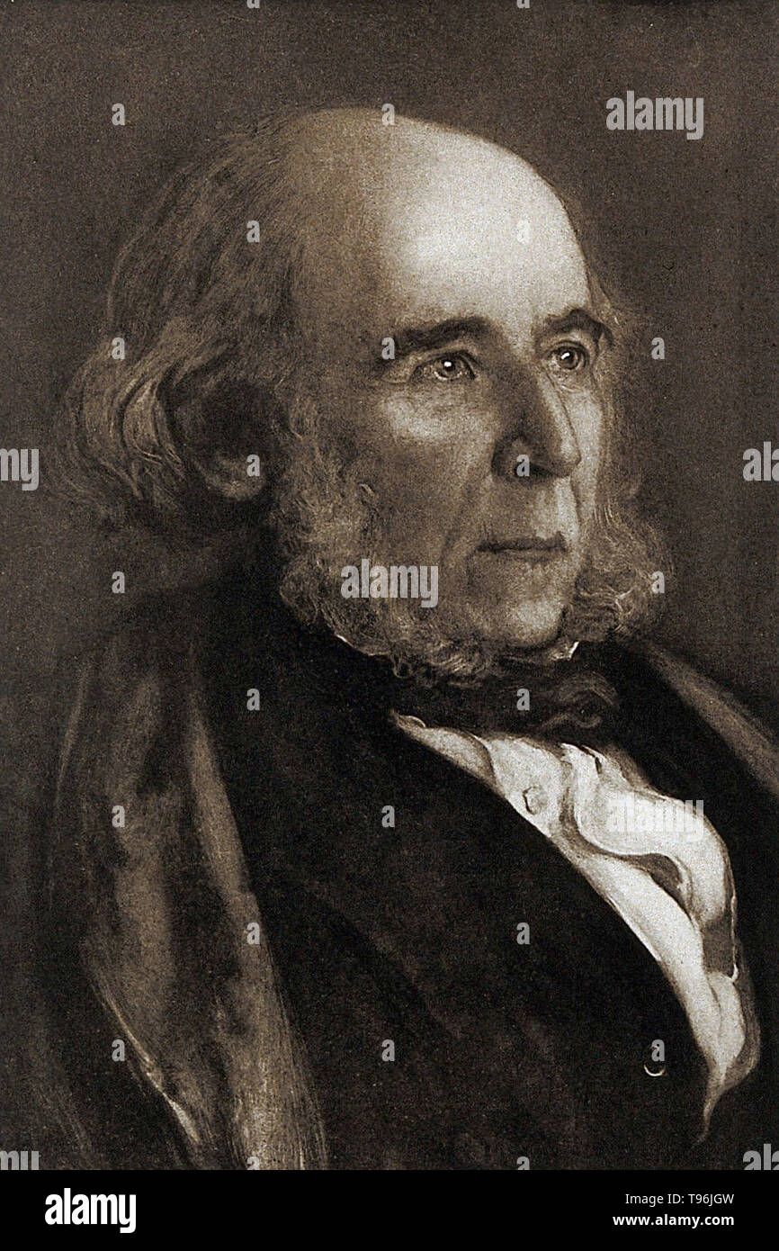 Herbert Spencer (Aprile 27, 1820 - 8 dicembre 1903) era un filosofo inglese, biologo, sociologo, e prominente liberale classica teorico politico dell'epoca vittoriana. Spencer ha sviluppato un vasto concezione di evoluzione come lo sviluppo progressivo del mondo fisico, organismi biologici, la mente umana e la cultura umana e la società. Foto Stock