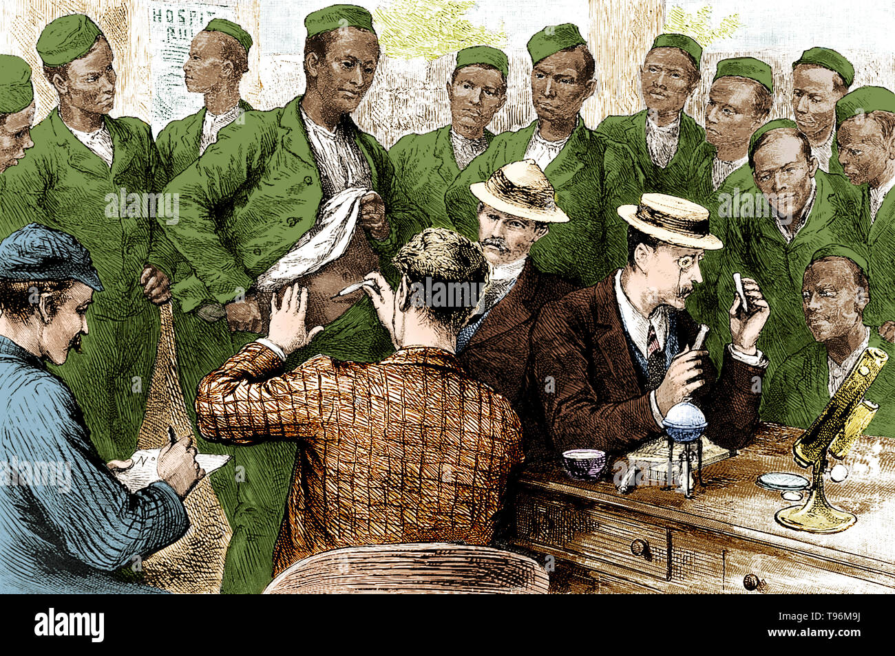 Colera La vaccinazione del terzo Gurkhas in India al momento dell'epidemia del 1893. Il quinto pandemia di colera (1881-1896) costo 250.000 vive in Europa e almeno 50.000 nelle Americhe. Il colera rivendicato 267,890 vive in Russia (1892); 120.000 in Spagna; 90.000 in Giappone e oltre 60.000 in Persia. In Egitto, colera sostenuto più di 58,000 vive. Il 1892 focolaio di Amburgo ha ucciso 8.600 persone. Foto Stock