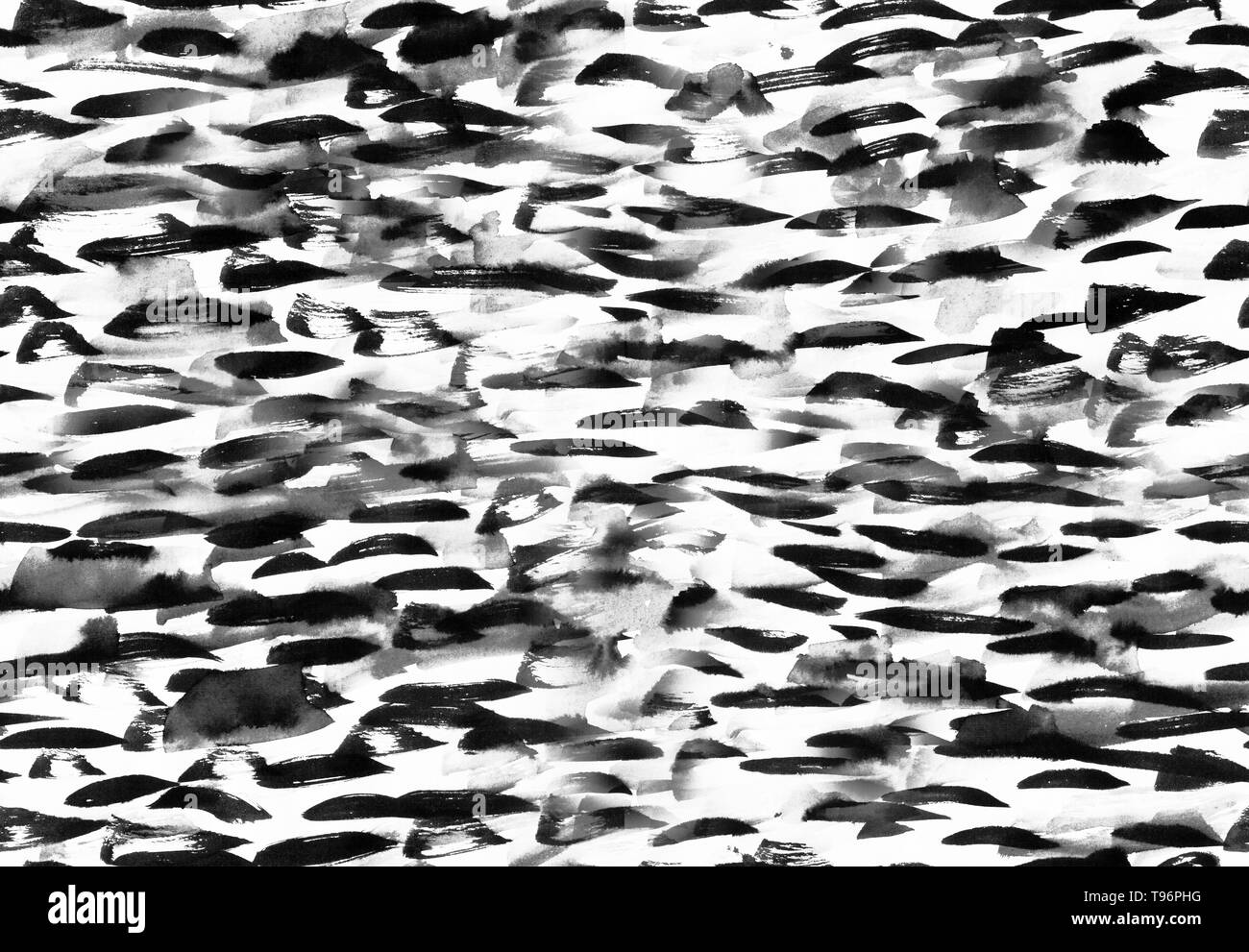 Inchiostro modello senza cuciture con pennellate, strisce e macchie sfocate. Texture astratta Foto Stock