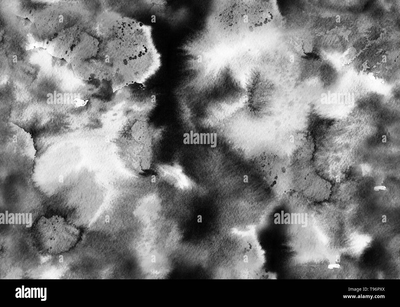 Dipinto a mano inchiostro modello senza cuciture con abstract galaxy, spazio, sky, fumo. Foto Stock