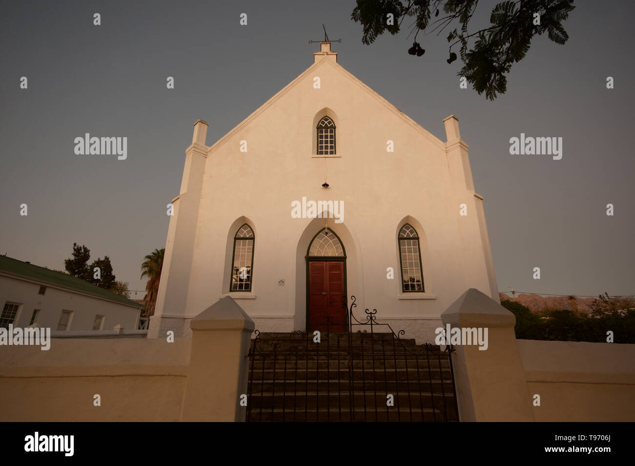 Coloniale in stile olandese chiesa in Tulbagh, Sud Africa Foto Stock