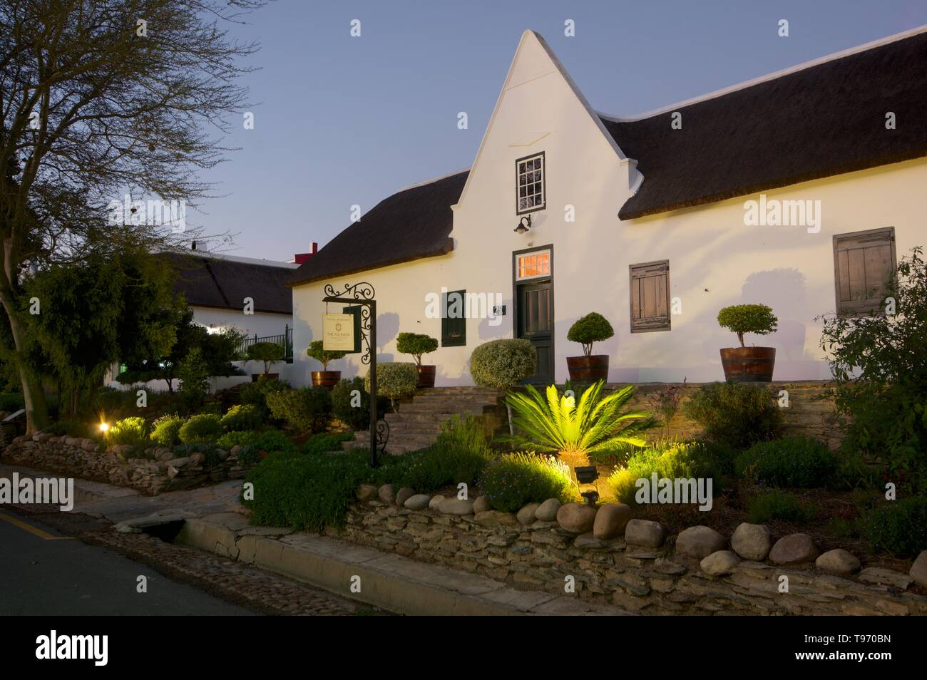 Colonial casa olandese su Church Street, Tulbagh, Sud Africa Foto Stock