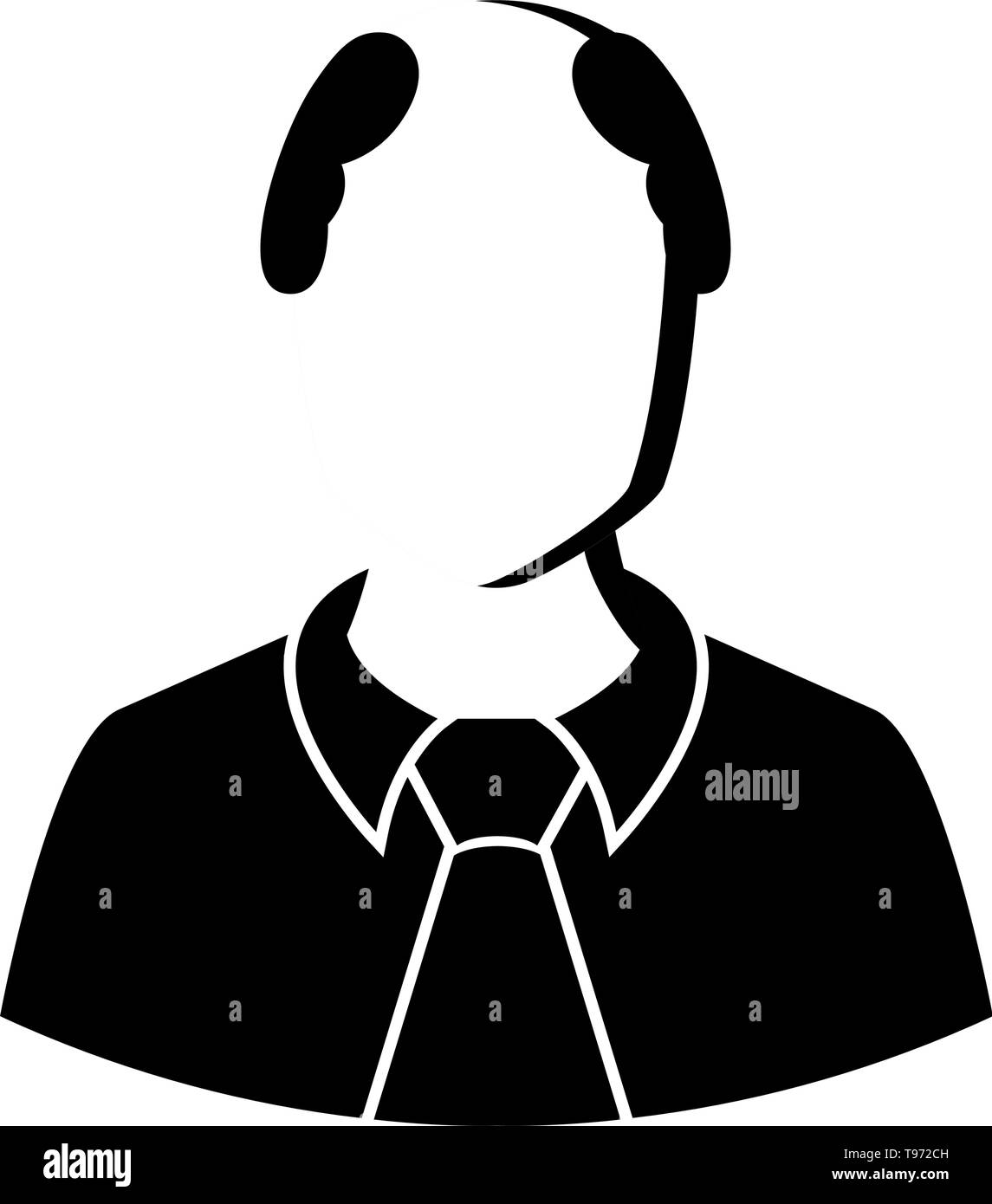 Isolato avatar icona di un uomo calvo Illustrazione Vettoriale