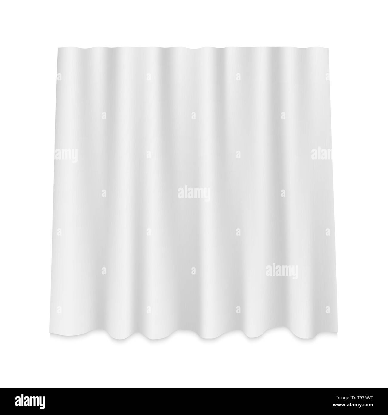 Bianco seta pendenti tenda isolato Illustrazione Vettoriale