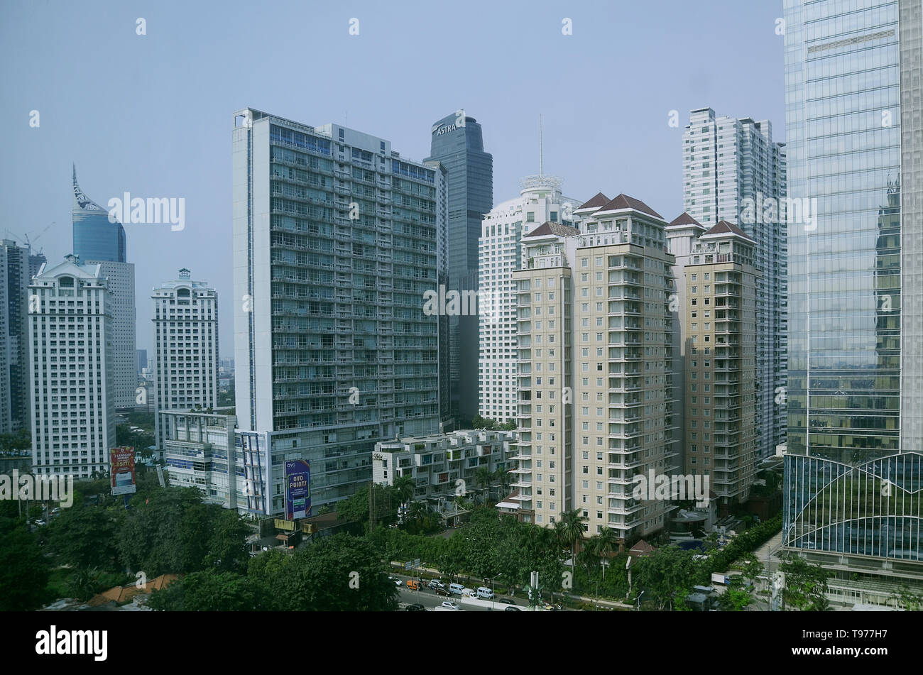Ufficio Cityloft e apartement, Sahid Apartement e Sahid Torre nel quartiere degli affari di Jakarta Foto Stock