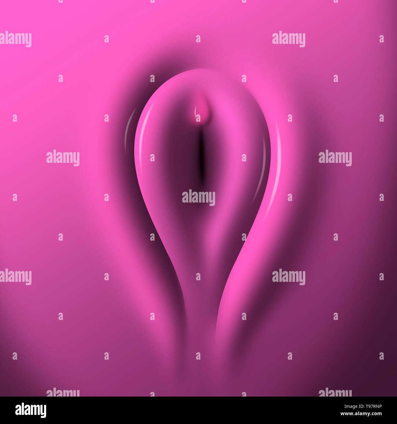 Chiodo rosa Laquer polacco, forma di vagina, forma di vernice Cosmetics Foto Stock