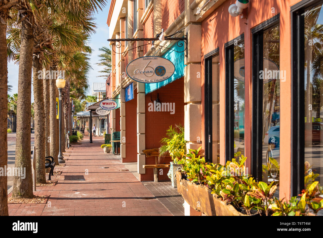 Ristoranti locali vicino all'oceano in Atlantic Beach, Florida. (USA) Foto Stock