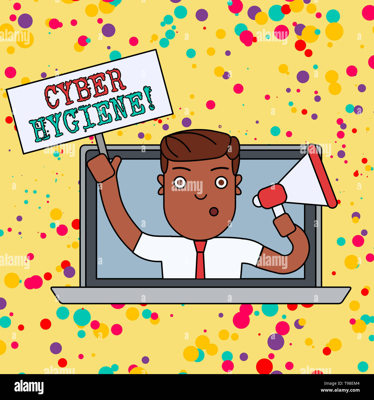 Testo della scrittura Cyber igiene. Foto concettuale passi che gli utenti di computer di adottare per migliorare la loro sicurezza informatica Foto Stock