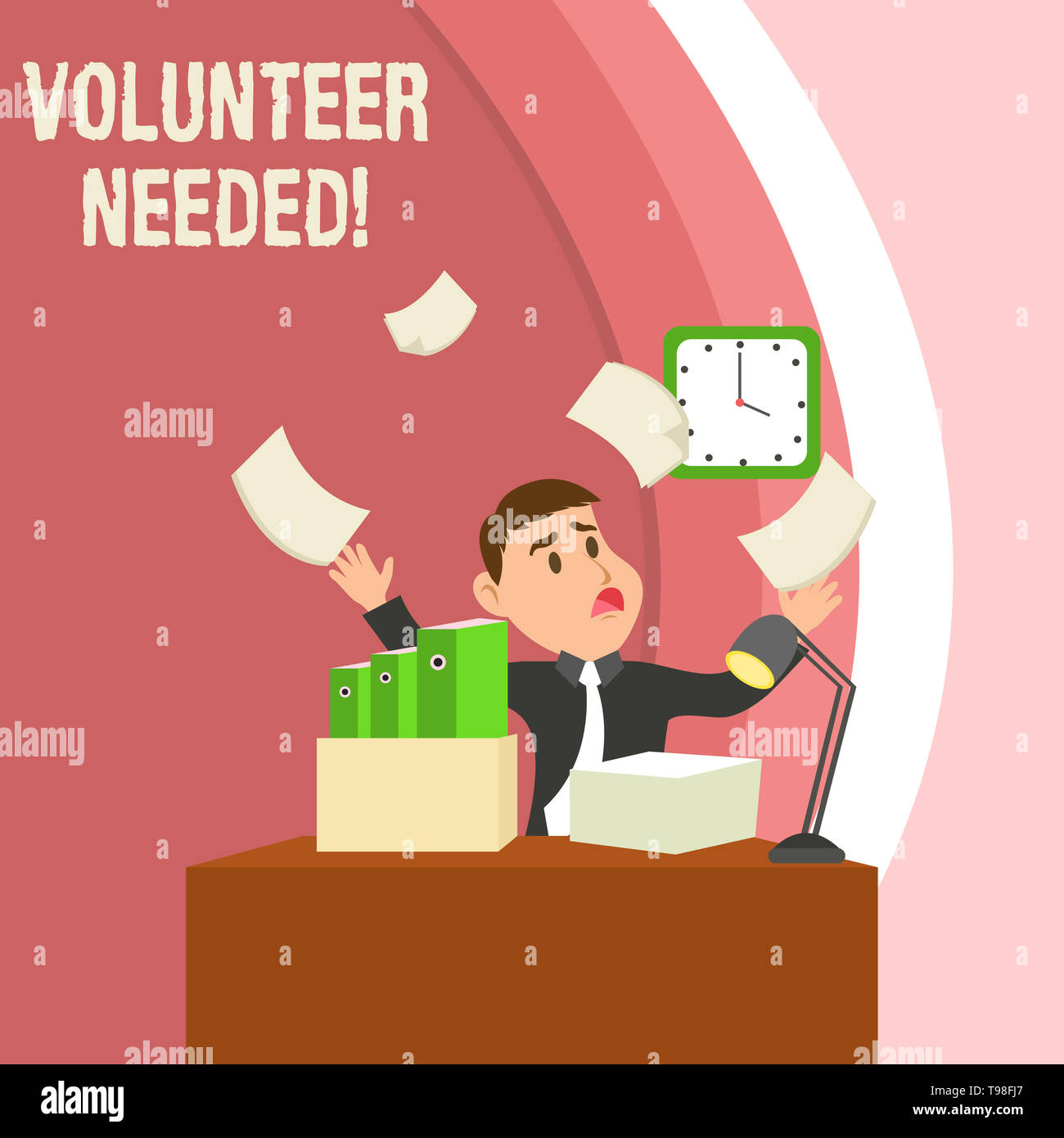 La grafia la scrittura di testo necessari volontari. Foto concettuale chiedendo dimostrando al lavoro di organizzazione senza essere pagati Foto Stock