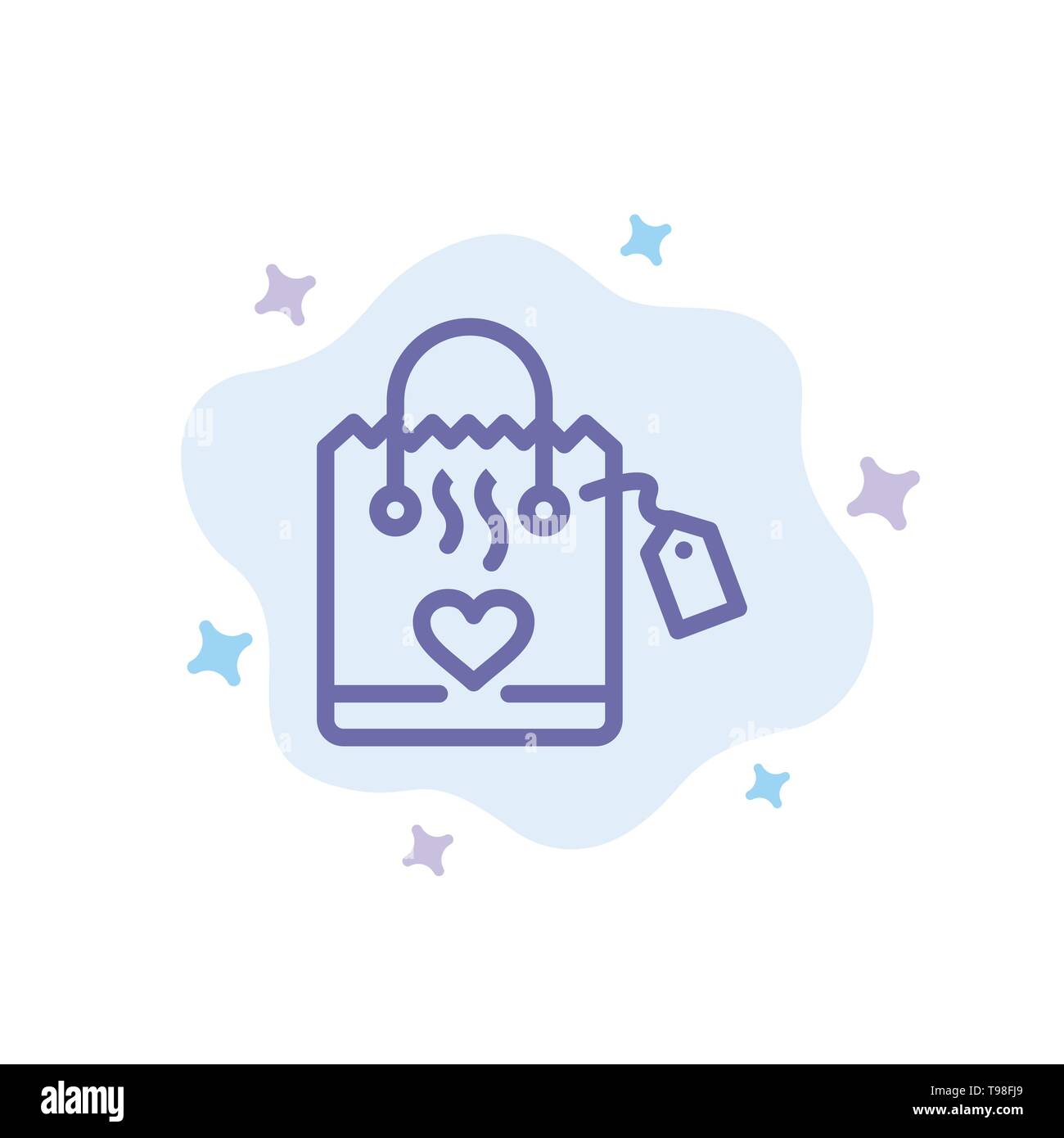 Borsetta, amore, cuore, Wedding icona blu su Abstract Sfondo nuvola Illustrazione Vettoriale